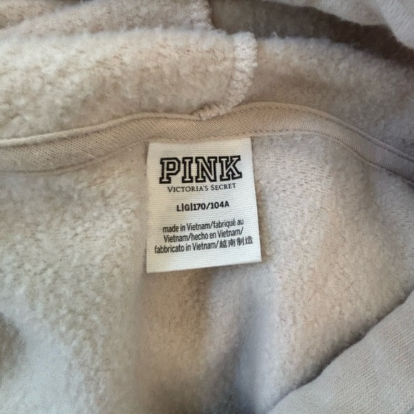 Women’s Oatmeal and Leopard Print VS PINK Hoodie - Picture 6 of 6